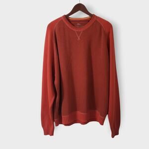 Tommy Bahama Mens Colorblock Raglan Crewneck Sweater Orange Sz XXL Preppy Retro